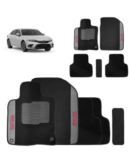 Jogo de Tapete Carpete New Civic 2017 a 2026 Preto 5 Peças