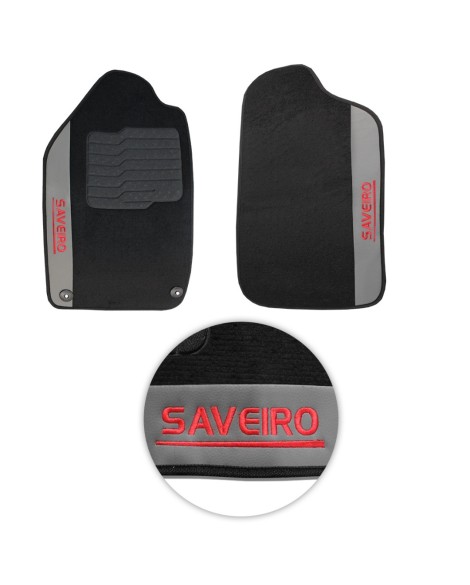 Jogo de Tapete Carpete Saveiro CD 2013 a 2026 Preto 5 Peças