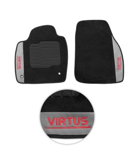 Jogo de Tapete Carpete Virtus 2017 a 2026 Preto 5 Peças