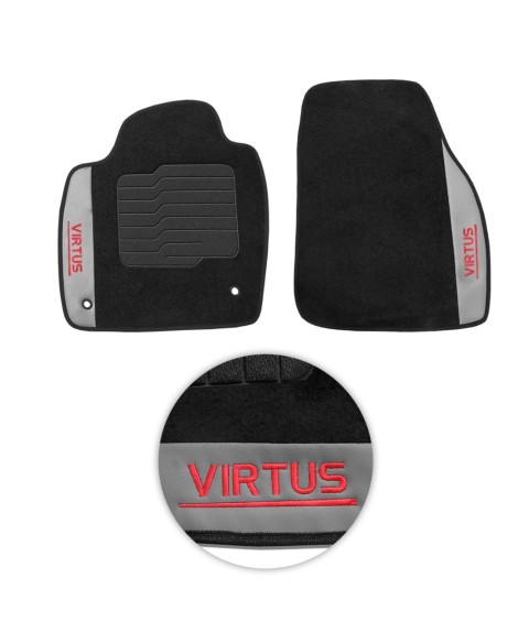 Jogo de Tapete Carpete Virtus 2017 a 2026 Preto 5 Peças