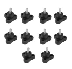 Kit com 10 Manípulo Macho M6 Preto para Extensor de Caçamba