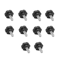 Kit com 10 Manípulo Macho M6 Preto para Extensor de Caçamba Toro